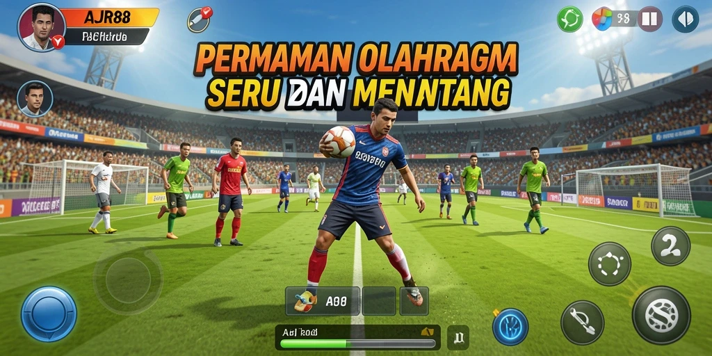 Tampilan menarik dari gameplay olahraga di AJR88.