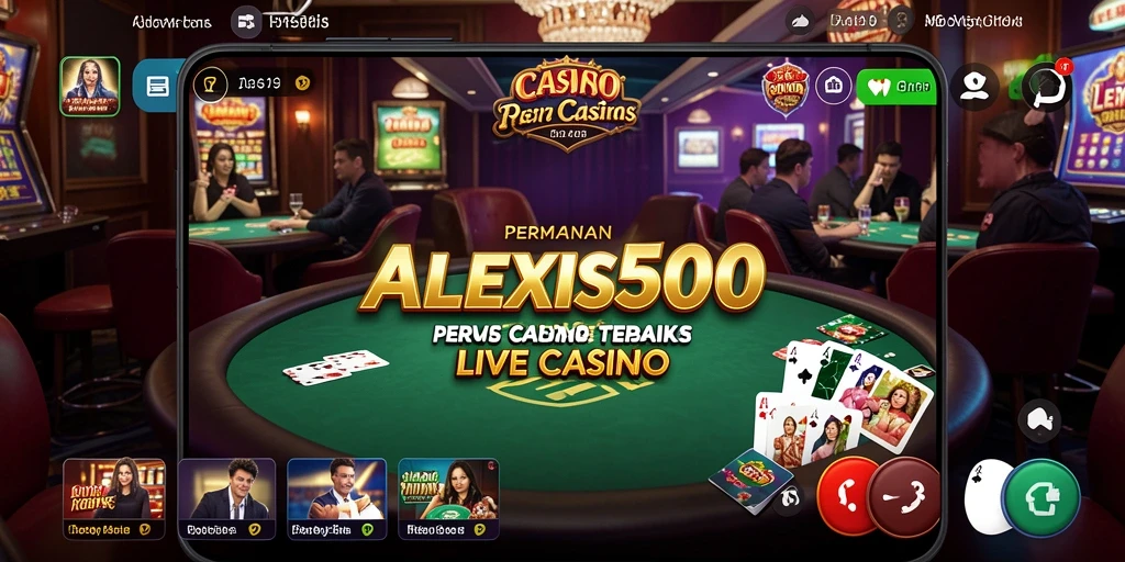 Gameplay ALEXIS500 yang menarik dengan dealer langsung interaktif.