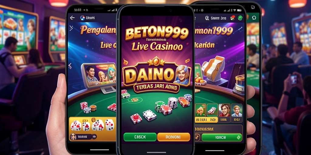 Screenshot BETON999 menampilkan dealer langsung dan permainan kasino yang mendebarkan.