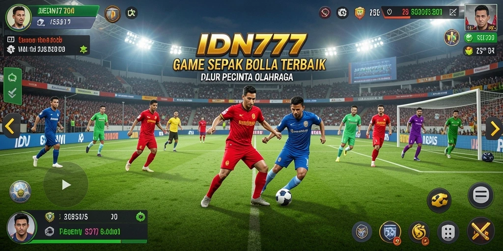 Tampilan screenshot gameplay IDN777 yang menampilkan aksi sepak bola mendebarkan.