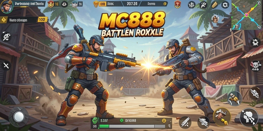 Screenshot seru dari pertempuran intens di MC888 Battle Royale.