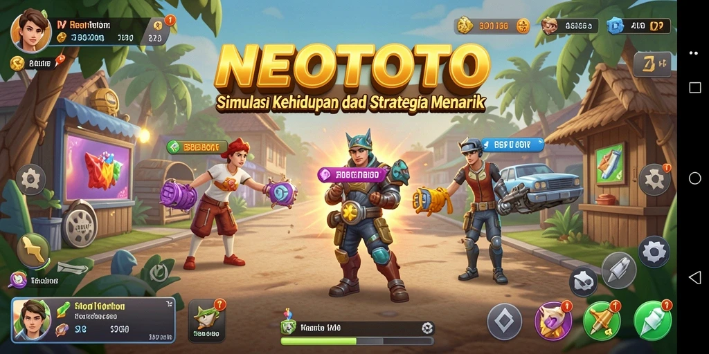 Screenshot utama NEOTOTO menampilkan gameplay simulasi yang menarik.