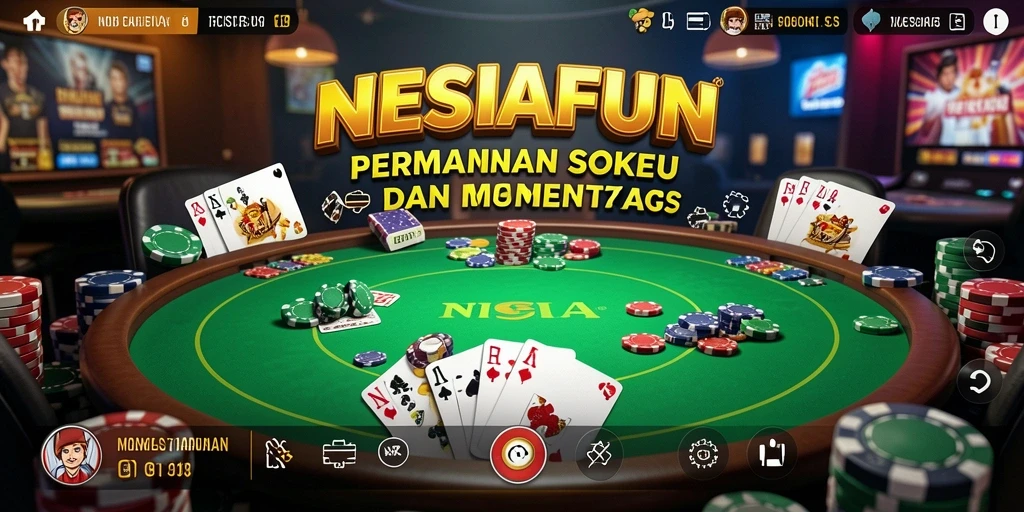 Screenshot gameplay NESIAFUN menampilkan aksi Poker yang seru dan interaktif.
