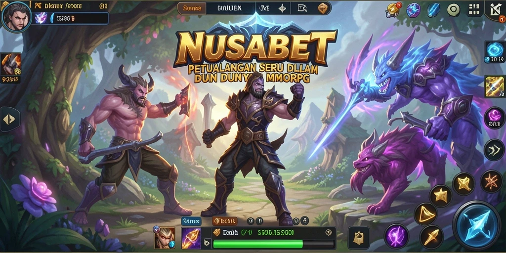 Screenshot gameplay NUSABET yang menunjukkan aksi pertempuran multiplayer.