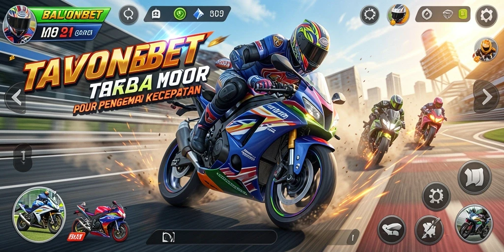 Screenshot TAWONBET menampilkan balapan motor yang seru dan mendebarkan.